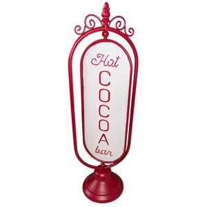 Hobby Lobby Red Metal Hot Cocoa Bar Tabletop Sign Christmas Decor 18in HL9202555